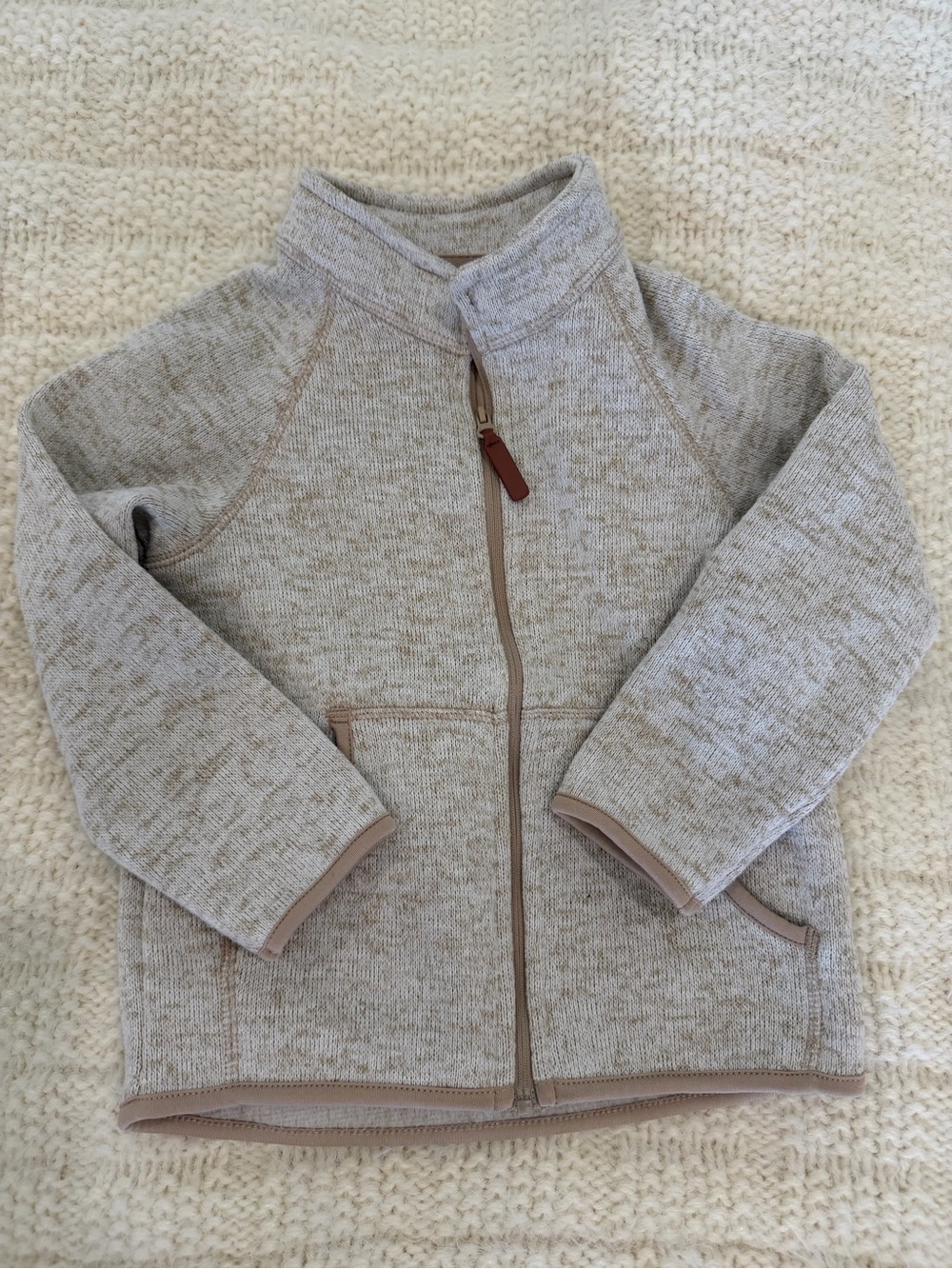 H&M Zip-Up Sweater - Beige/Taupe